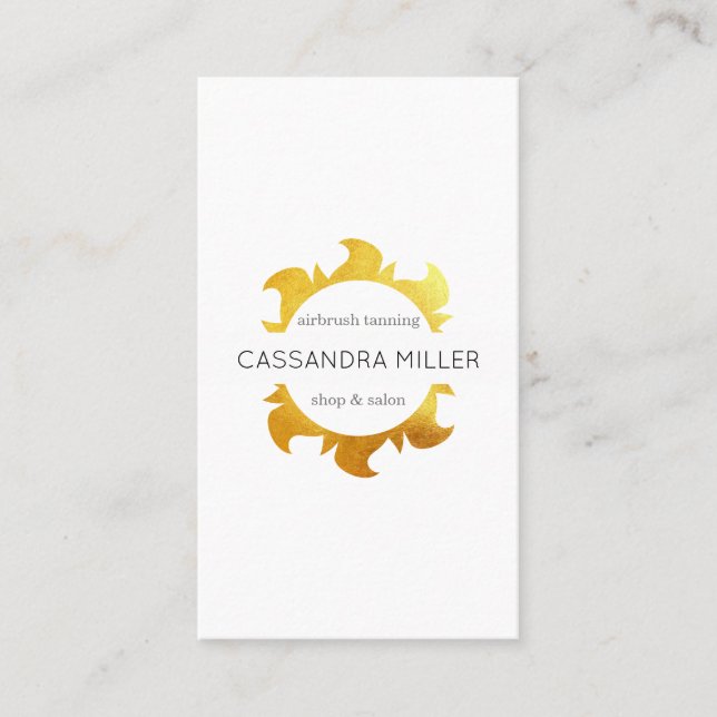 Faux gold sun business card (Front)