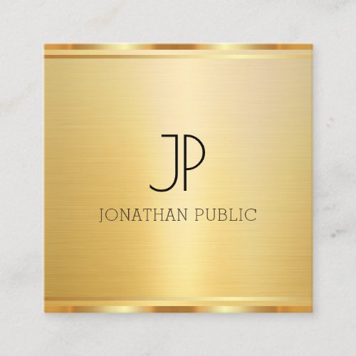 Faux Gold Template Elegant Modern Professional Square Business Card