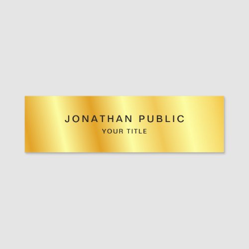 Faux Gold Template Elegant Professional Modern Name Tag