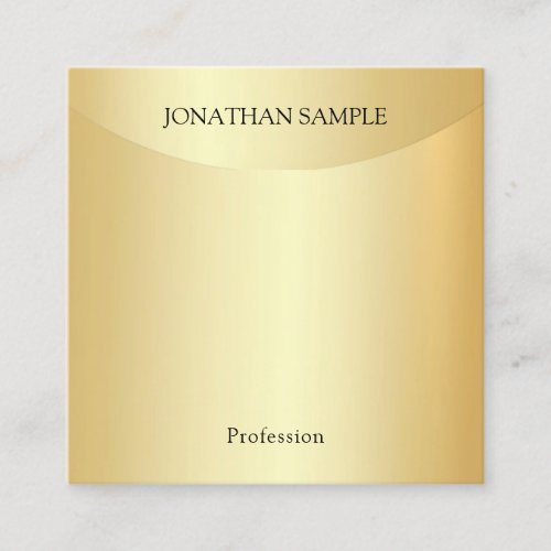 Faux Gold Template Elegant Professional Modern Square Business Card