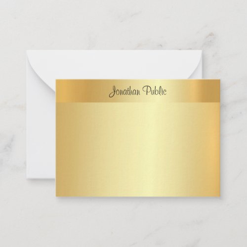 Faux Gold Template Handwritten Script Name Elegant