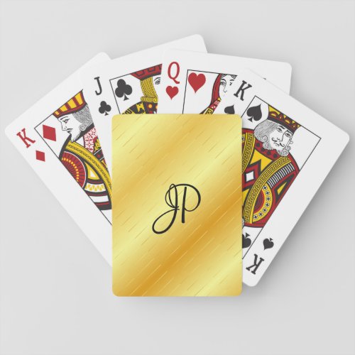 Faux Gold Template Monogrammed Elegant Trendy Poker Cards