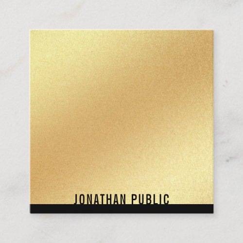 Faux Gold Template Professional Elegant Trendy Square Business Card