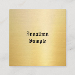 Faux Gold Template Vintage Classic Look Old Style Square Business Card