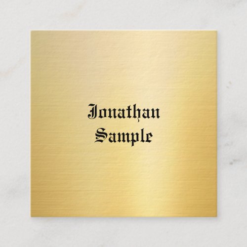 Faux Gold Template Vintage Classic Look Old Style Square Business Card