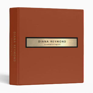 Faux Gold Terracotta Cosmetologist   custom pro 3 Ring Binder