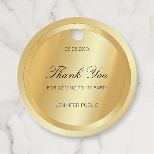 Faux Gold Thank You Script Text Personalized Favor Tags