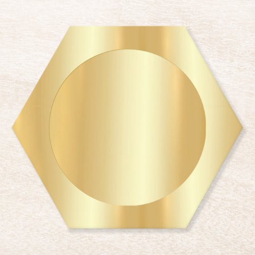 Faux Gold Trendy Elegant Blank Glamorous Template Paper Coaster