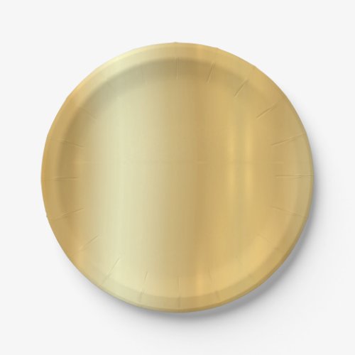 Faux Gold Trendy Elegant Simple Design Template Paper Plates