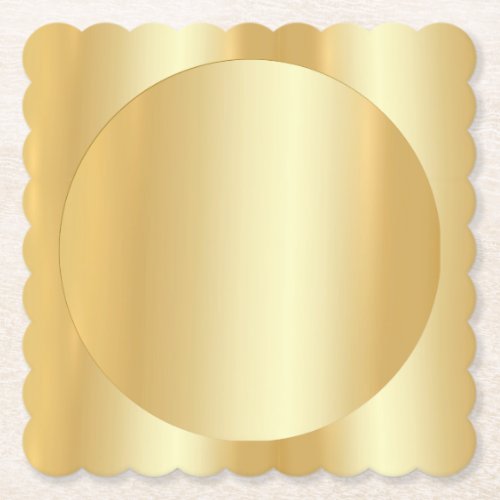 Faux Gold Trendy Modern Glamorous Blank Elegant Paper Coaster