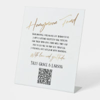 Faux Gold Typography Honeymoon Fund QR Code