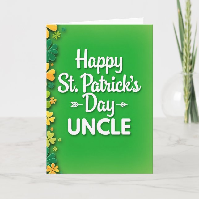 Faux Gold Uncle St Patricks Day Card (Front)