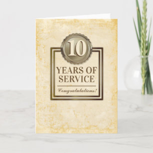 Faux gold universal employee anniversary card