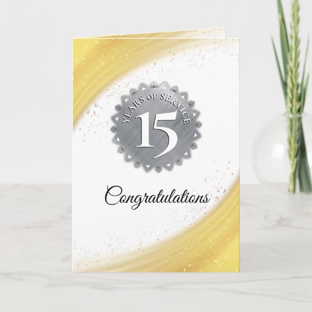 Faux gold universal employee anniversary card (Front)