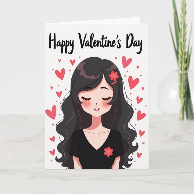 Faux Gold Valentines Woman Card (Front)