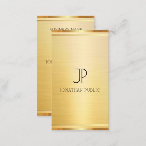 Faux Gold Vertical Template Professional Elegant Business Card