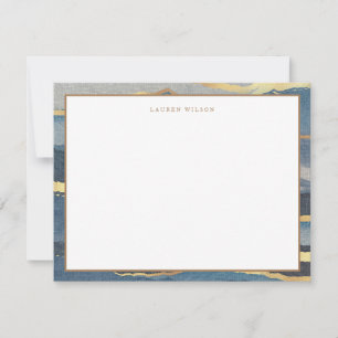 Faux Gold Watercolor Landscape Note Card