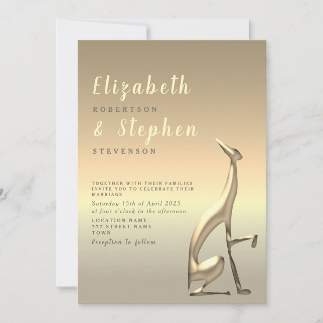 Faux Gold Wedding Invitation (Front)