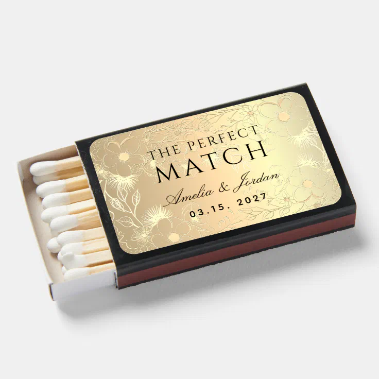 Faux Gold Wedding Matchboxes Zazzle