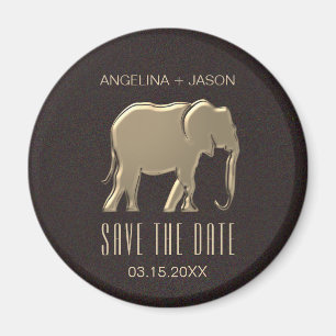 Faux Gold Wedding Save The Date Invitation Magnet