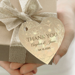 Faux Gold Wedding Thank You Favor Tags