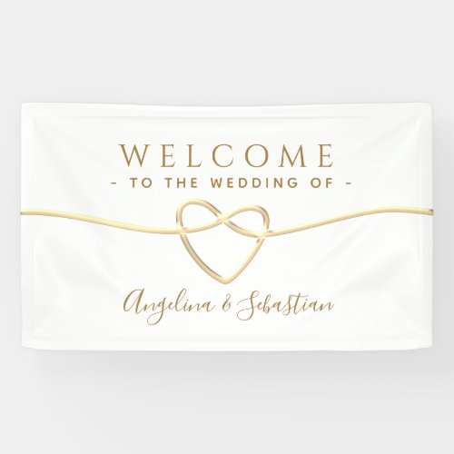 Faux Gold Wedding Welcome Banner