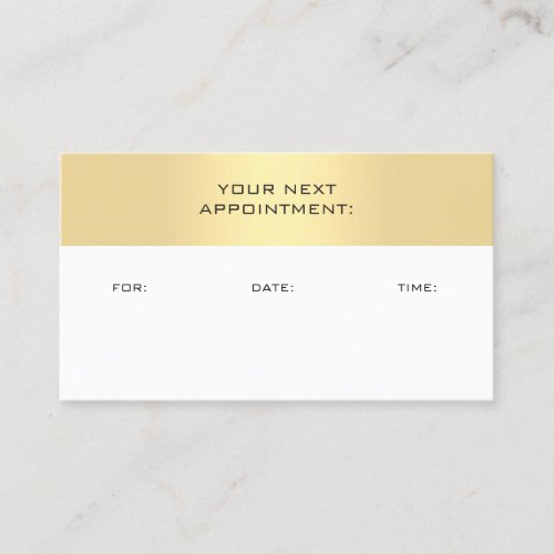Faux Gold White Appointment Reminder Template