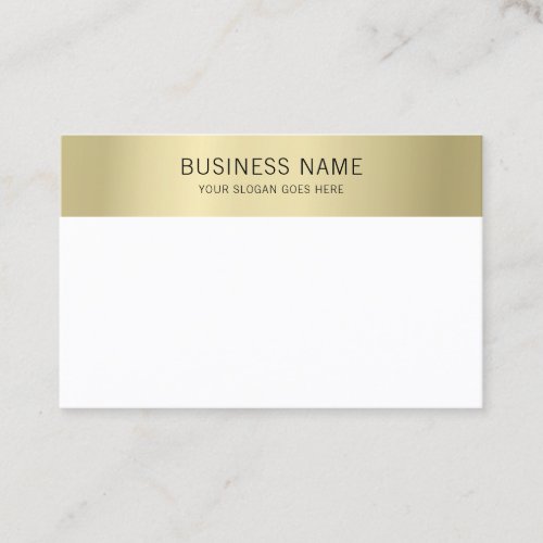 Faux Gold White Elegant Modern Minimalist Template Business Card