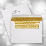Faux Gold White Glitter Stripe 5 x 7 Envelope<br><div class="desc">Printed with faux gold glitter stripe pattern on the inside,  these envelopes are a great touch to add to our any of our invitations for any occasion.</div>