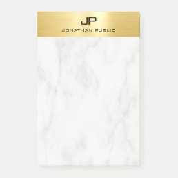 Faux Gold White Marble Elegant Trendy Modern Post-it Notes