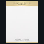 Faux Gold White Modern Elegant Glamour Template Letterhead<br><div class="desc">Faux Gold White Modern Elegant Glamour Template Letterhead.</div>
