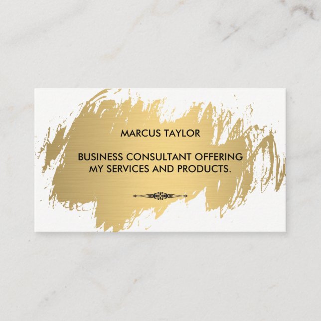 Faux Gold with Embellished Element Business Card (Front)