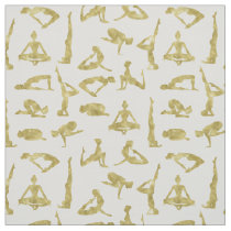 Faux Gold Yoga Silhouettes Fabric