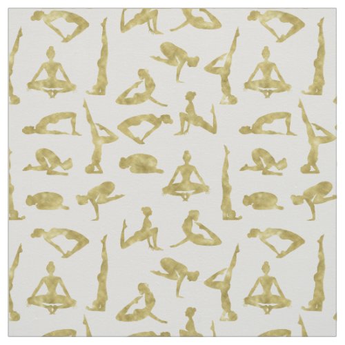 Faux Gold Yoga Silhouettes Fabric