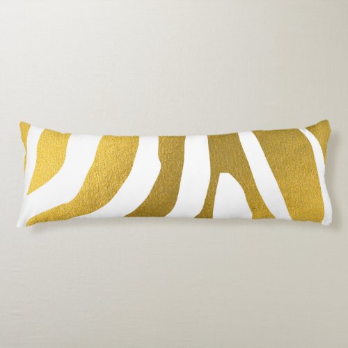 Faux Gold Zebra Print Stripes Pattern Body Pillow