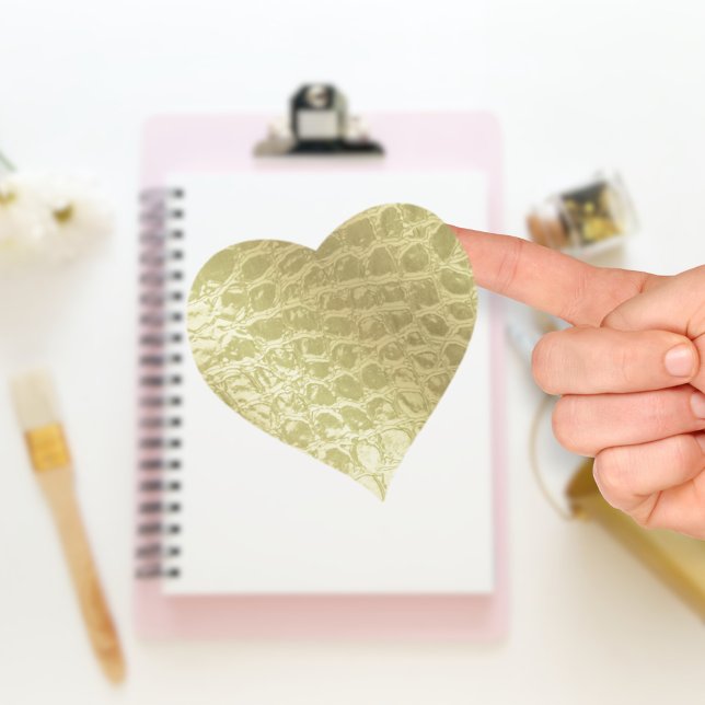 Faux Golden Alligator Skin Heart Sticker (Creator Uploaded)