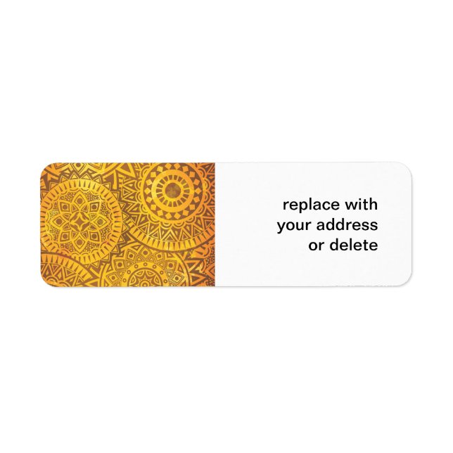 Faux Golden Suns pattern Label (Front)
