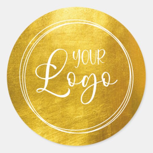 Faux Golden Yellow Foil for Your Logo Classic Round Sticker