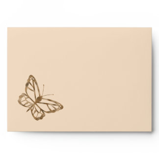 Faux Golden Yellow Foil Look-like Butterfly Envelope