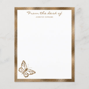 Faux Golden Yellow Foil Look-like Butterfly & Text