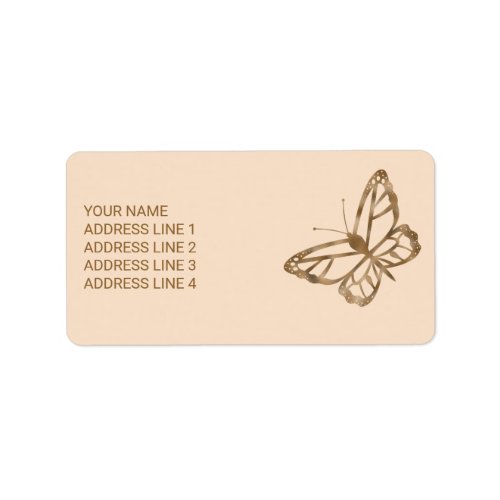 Faux Golden Yellow Foil Look_like Butterfly  Text Label