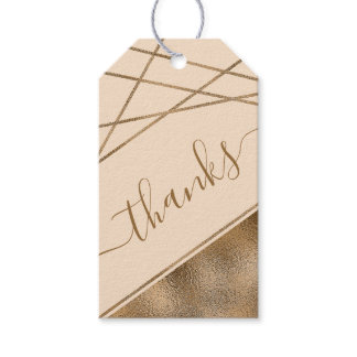 Faux Golden Yellow Foil Thank You & Custom Text Gift Tags