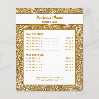 Faux Golden Yellow Glitter Texture &amp; Custom Text Flyer