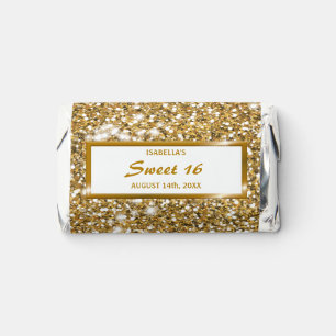 Faux Golden Yellow Glitter Texture & Custom Text Hershey's Miniatures