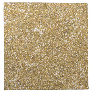 Faux Golden Yellow Glitter Texture Look Graphic Cloth Napkin