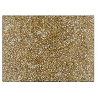 Faux Golden Yellow Glitter Texture Look Graphic Cutting Board