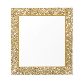 Faux Golden Yellow Glitter Texture Look Graphic Notepad
