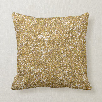 Faux Golden Yellow Glitter Texture Look Graphic Throw Pillow