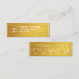 Faux Gradient Gold Mini Chic Modern Minimalist Loyalty Card