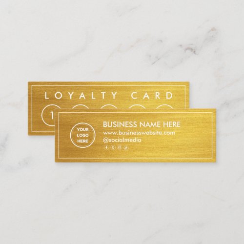 Faux Gradient Gold Mini Chic Modern Minimalist Loyalty Card